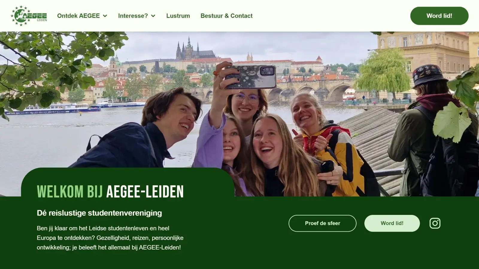 The new homepage of the AEGEE-Leiden website